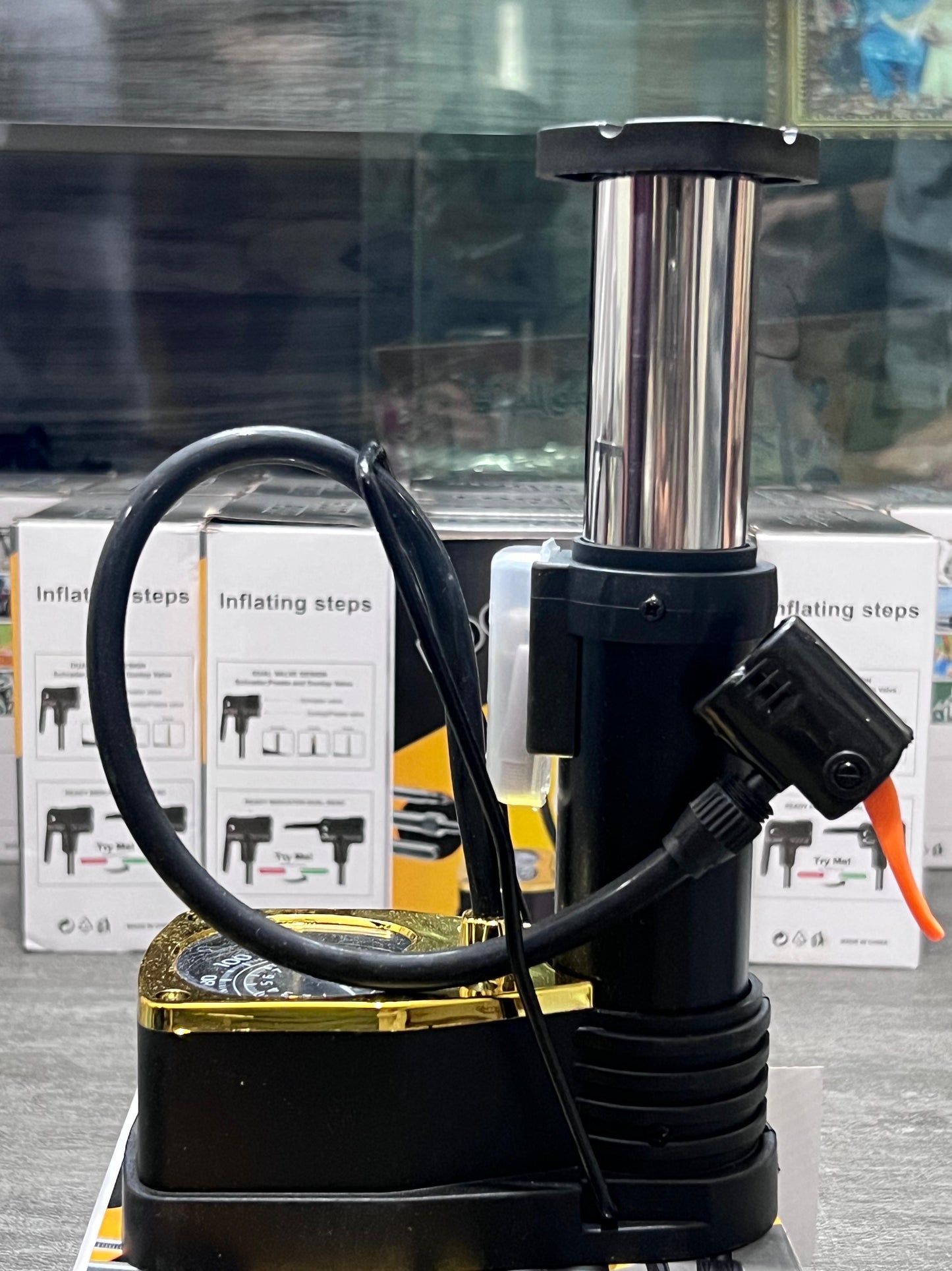 High-Pressure Foot Pump with Gauge